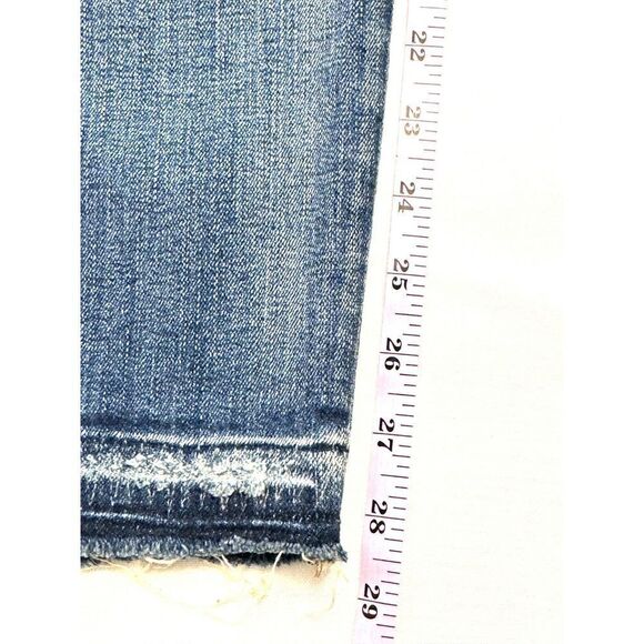 Madewell Medium Wash 9" High Rise Skinny Jeans w/ Frayed Hemline Sz 26 EUC - Picture 4 of 11